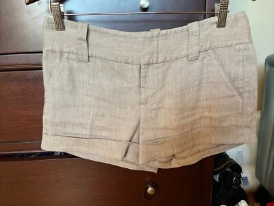 Shorts feminino Alice + Olivia linho mistura de algodão verão Cady tamanho 6 - Imagem 1 de 4