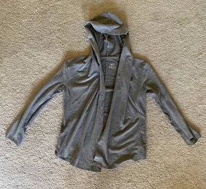 Girls JUSTICE Gray Hooded Cardigan Grey Size 12 Ribbed Long Sleeve Casual Fun - Picture 1 of 15