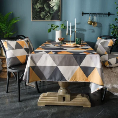 Geometric Print Tablecloth Rectangle Table Cloth Cover for Dining Room Kitchen - Image 1 of 4