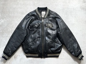 Vintage AVIREX Leather Jacket 50th Anniversany 1937-1987 Champs - Extra Large XL - Picture 1 of 7