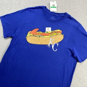 NEW Kansas City Royals Nike Shirt Mens XL MLB Baseball Hotdog Print Tee Blue NWT - Picture 1 of 16