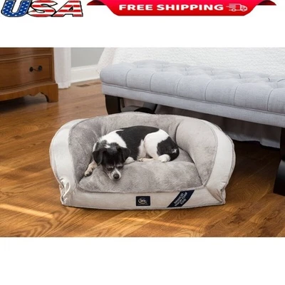 Memory Foam Dog Couch Bed W/ Eco-Poly Bolster Joint Support Washable Cover New - Image 1 of 4