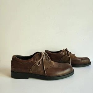 Rockport Shoes Oxford Mens Size 8M Dress Plain Toe Saddle M9491 Brown Leather - Picture 1 of 11