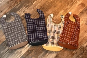 4 Adult Bibs with Tray for Eating Reusable Waterproof Clothing Protector - Picture 1 of 4