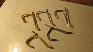 5 Antique Bent Wire Coat Hooks #11 - Picture 1 of 1