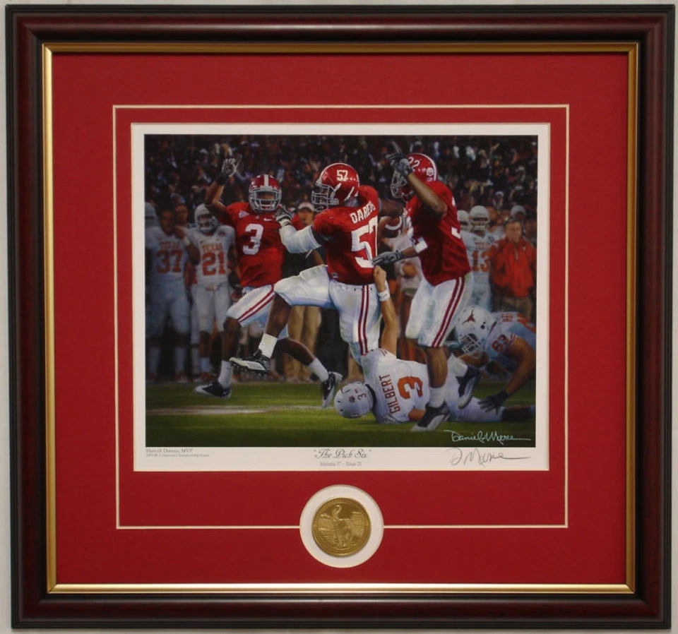 Алабама футбол Даниэль МурThe выбрать шесть и монета 2010 BCS с подписью Марселя Дареуса - Изображение 1 из 1