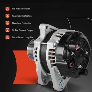 Alternator for Honda Civic 2.0L, 12V 135A 6-Groove Decoupler Pulley Clockwise - Picture 1 of 6