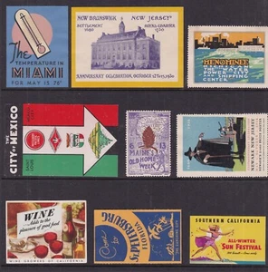 USA ^^^^ BOB 1920's and 1930's x9 MNH cinderellas labels @ dco50232us345 - Picture 1 of 1