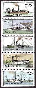 1989 US Booklet Pane of 5: Scott #2409a ( 25c Steamboats ) MNH NO TAB Not Folded - Picture 1 of 2