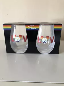 2er Set Disney Rainbow Collection Pride Mickey Mouse Träne Tropfen Weinglas 20 Oz - Bild 1 von 3