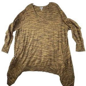 LOGO Lori Goldstein Cashmere Blend Women’s Plus Size 3x Tunic Top Sharkbite Hem - Picture 1 of 14