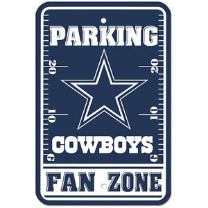 New NFL Dallas Cowboys Home Office Bar Decor Parking Sign FAN ZONE 12" x 18"