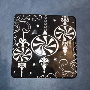 Ceramic Tile Trivet w/Cork Bottom 2 Each In Lot, 6” X 6” Black & White - Picture 1 of 2
