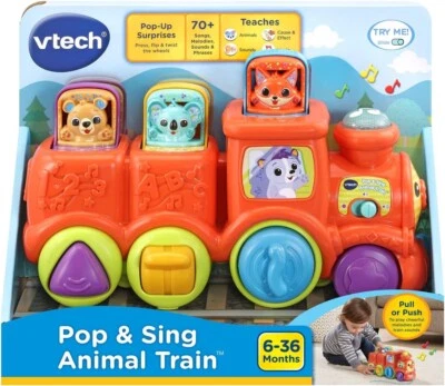 VTech Pop & Sing Animal Train Push & Pull Baby and Toddler Toy NEW. - Image 1 of 4