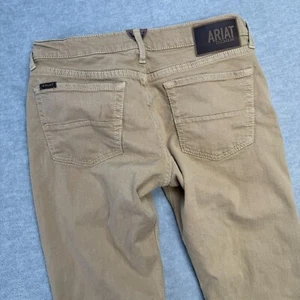 Ariat M7 Jeans Mens 31x32 Slim Fit Straight Leg Khaki Beige Denim Stretch Work - Picture 1 of 13