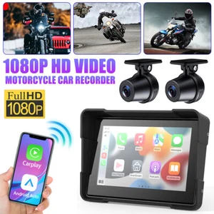 Portable Motorcycle Navigator Car Radio Touch Screen fit CarPlay Android Auto US - Picture 1 of 11
