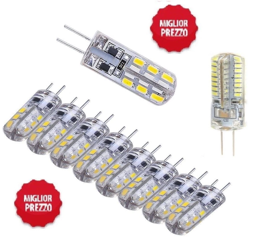 10 x Lampadine G4 3W DC 12V 24 led 3014 SMD Luce Calda e Fredda già in Italia ! - Immagine 1 di 1