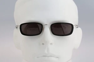 Robert Rudger 2240 010 18, Vintage 90s black & silver rectangle sunglasses NOS - Picture 1 of 10