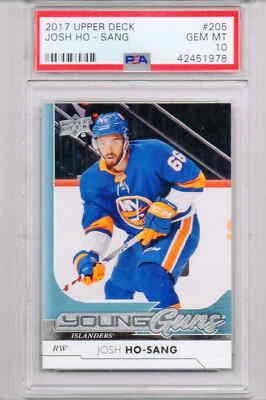 PSA 10......RC.....2017-18 2017 Josh Ho-Sang Upper Deck Young Guns #205, Gm Mt - Image 1 of 2