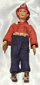 Exceptional 1921 Swiss SABA Bucherer FIREMAN Articulated Metal Doll Orig Uniform - Picture 1 of 24