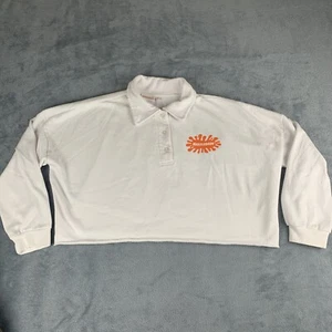 Nickelodeon Crop Fleece Damen M Shirt weiß 90er Rugrats Hey Arnold Ren Stimpy - Bild 1 von 8