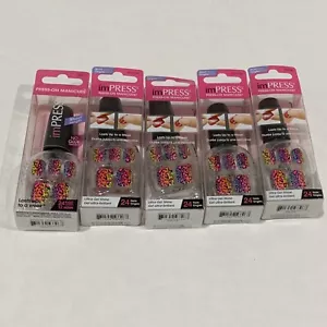New 5 Impress Gel Manicure Press on Nails Short Length 24 Nails Lil Drumr Girl - Picture 1 of 3