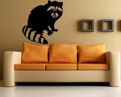 Настенные наклейки виниловая наклейка енот смешное животное природа (ig138) - Изображение 1 из 3