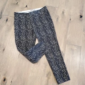 Banana Republic Sloan Ankle Pants 6 Black Tan Print Womens Animal Type Print - Picture 1 of 8