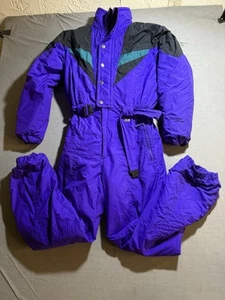 Traje de nieve vintage Snowmass para hombre mediano púrpura aislado cremallera con bolsillos. - Imagen 1 de 13
