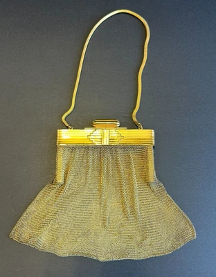 Vintage Art Deco Napier Gold Tone Mesh Purse - Image 1 of 4