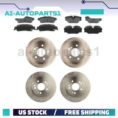 For 1986 Mercedes-Benz 190E 6pcs Front Rear Brake Rotors + Brake Pads Kit - Image 1 of 4
