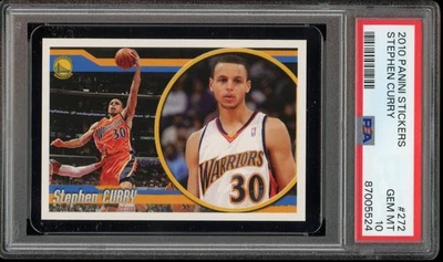 Pegatinas Panini 2010 Stephen Curry #272 pegatina de novato PSA 10 GEMA como nuevas Foto 1 de 2