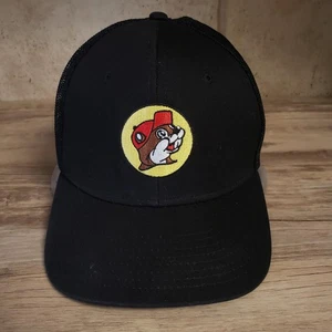 Buc-ee's Hat Cap Fitted Mens Black Mesh Trucker Beaver Logo RN104915 - Picture 1 of 8