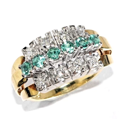 Ring Gold Turmalin. Diamanten 0,48ct. 585/14K bicolor Gr. 56/17,8mm 7,5gr - Bild 1 von 4