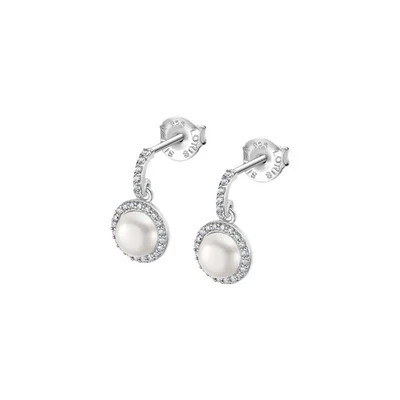 Orecchini Donna Lotus Silver LP3480-4/1 In Argento Pendenti Con Perla Bianca - Immagine 1 di 2