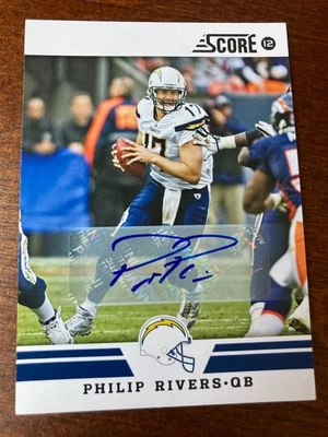 2012 帕尼尼 Score 菲利普·里弗斯签名亲笔签名。 — 第 1/2 张图片