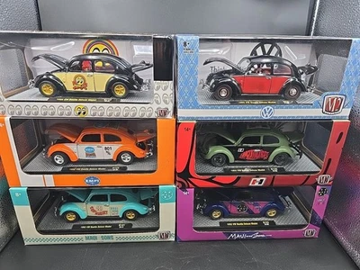 M2 Machines 1:24 Vw Volkswagen Beetle Lot Of 6. Mooneyes, And More  - Image 1 of 4