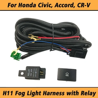 H11 Fog Light Wiring Harness LED indicators 12V 40A Relay Switch For Toyota - Image 1 of 4