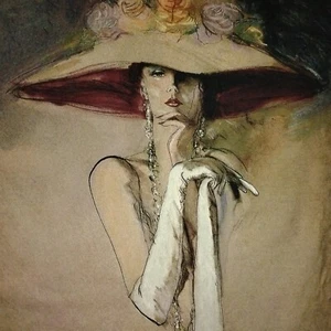 Vtg Tapestry "White Gloves" Floral Richard Ely '88 Jacquard Elegance  Rare EUC - Picture 1 of 4