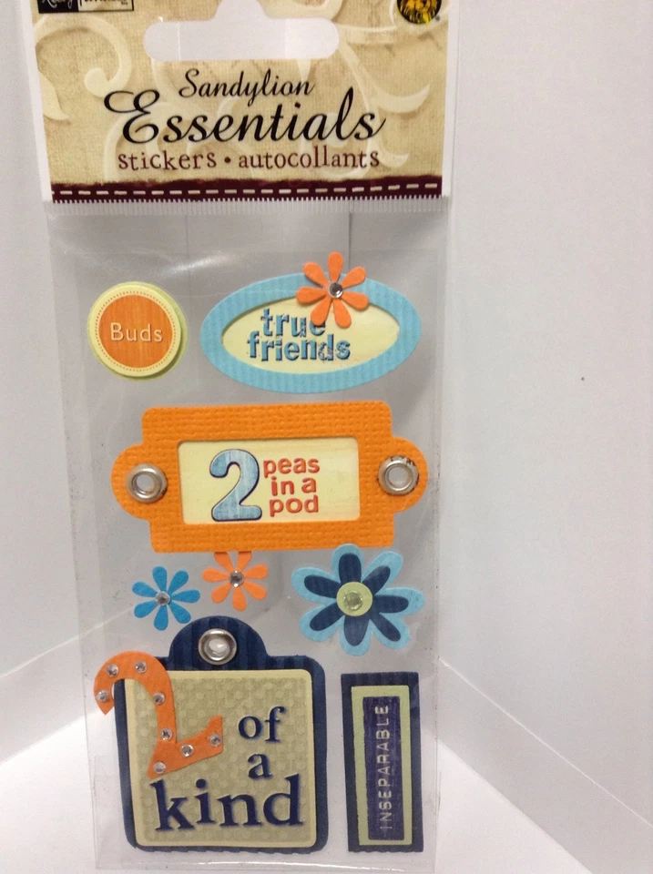 Sandylion Essentials Friends Scrapbooking Stickers Dimensional 2 Of a Kind