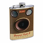 Retro Vintage Camera D16 8oz Hip Flask Stainless Steel Whiskey Classic Image 