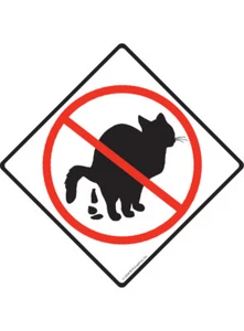 No Cat Pooping - No Cat Poop Exterior Rustproof Aluminum Sign or Vinyl Sticker - Picture 1 of 5