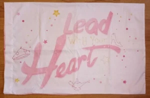 DISNEY Lead With Your Heart Pillowcase Pink White Yellow Crown Stars Pascal Shoe - Picture 1 of 12