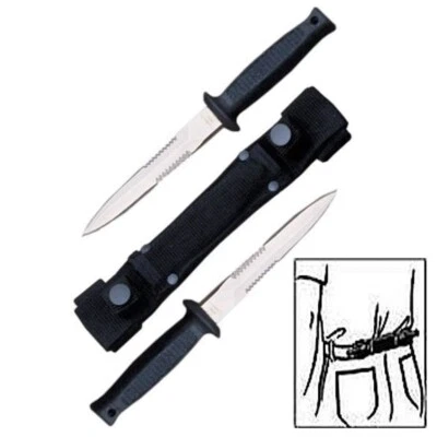 Double Defense Tactical 2 Piece Fixed Dagger Knife Set + Belt Sheath - Image 1 of 3