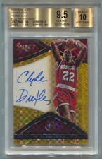 15-16 Panini Select Clyde Drexler Autograph Sig Gold Prizm Auto #/10 BGS 9.5