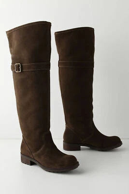 Botas Anthropologie Higher & Higher por Lucky Penny, couro marrom camurça, tamanho 6.5 - Imagem 1 de 4
