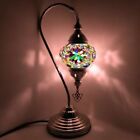 Turkish Moroccan Table Lamp Silver Chrome Desk Light Glass Mosaic CE Certified 