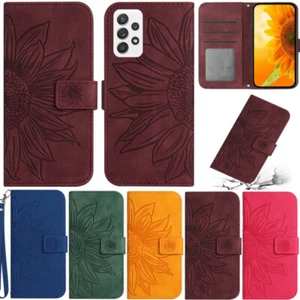 Sunflower Wallet Flip Cover Case For Samsung A56 A36 A16 A06 A54 A55 A35 S25 S24 - Picture 1 of 57