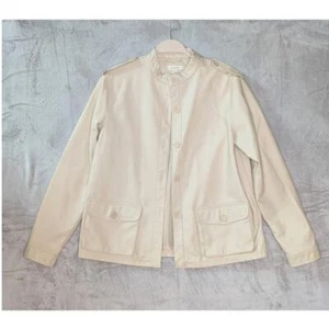 Max Studio Faux Vegan Leather Jacket NWT Womens Medium Cream Parchment color - Picture 1 of 10