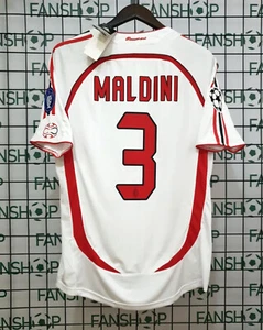 AC Milan 2006/2007 Retro White Away Football Jersey - MALDINI #3 jersey Shirt - Picture 1 of 6